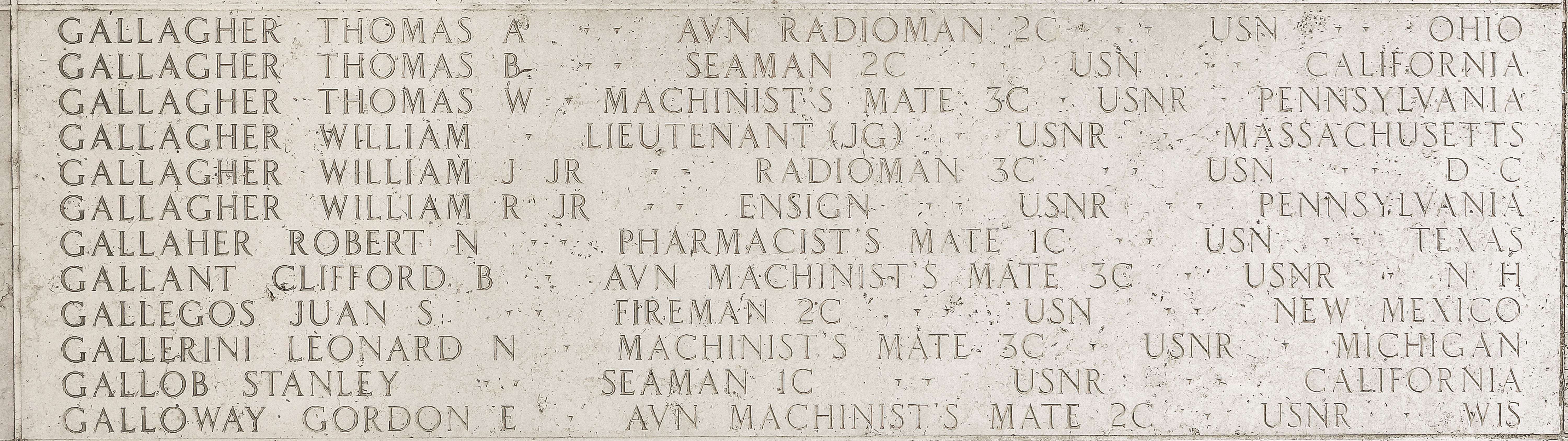 William J. Gallagher, Radioman Third Class